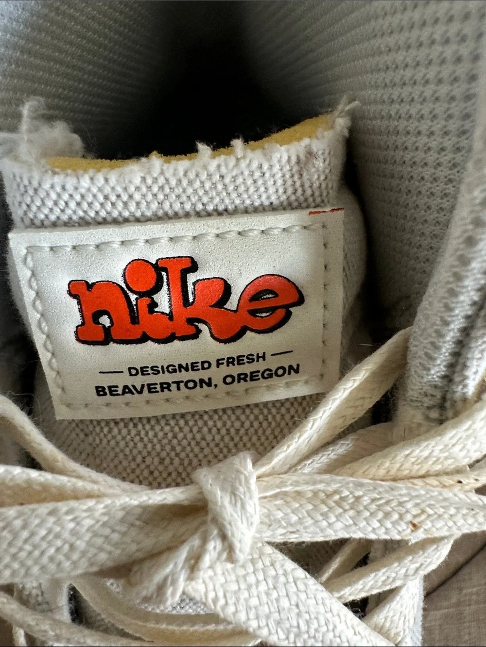 Nike High-Top Sneakers in White with Black Swoosh